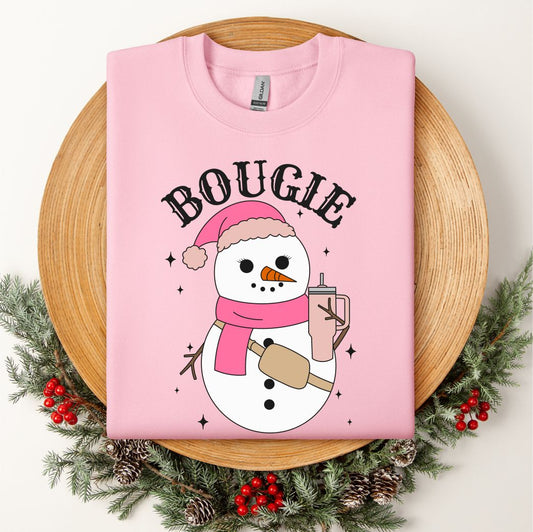 Bougie Snowman Pink Stanley Crewneck Sweatshirt