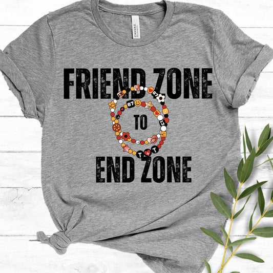 Friend Zone to End Zone Friendship Bracelet Taylor Swift Travis Kelce Tee