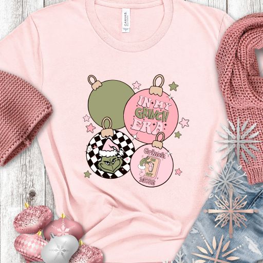 Grinch Pink Ornaments Tee