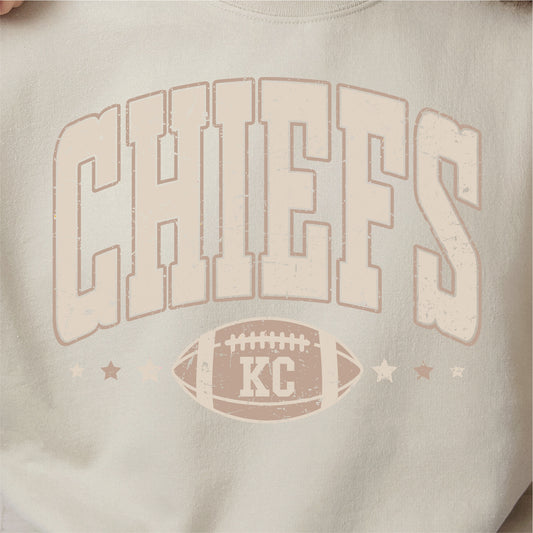 Grunge Chiefs Neutrals Crewneck Sweatshirt