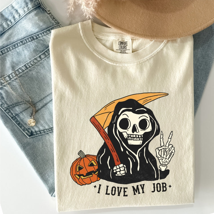 I Love My Job - Grim Reaper Comfort Colors Tee