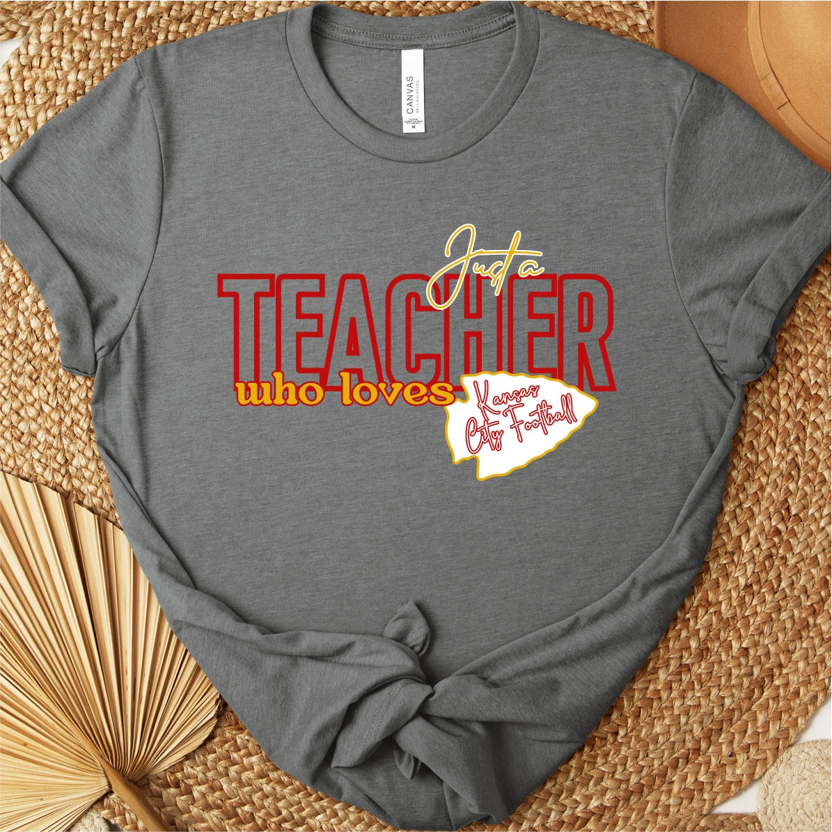 Just a TEACHER Who Loves Kansas City Football Tee