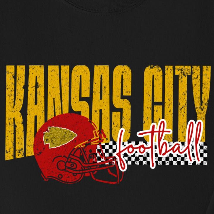 Kansas City Football (Checkered Band) Tee