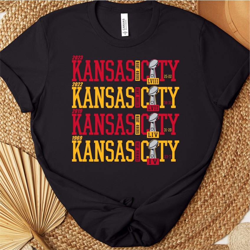 4x Super Bowl Champions Kansas City Black Tee