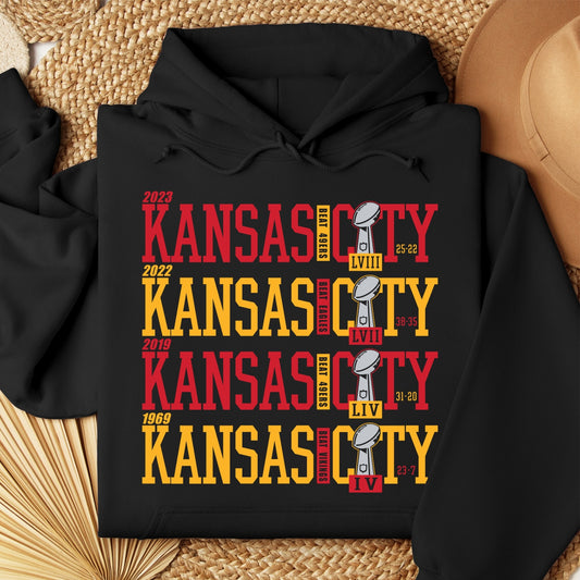 4x Super Bowl Champions Kansas City Black Hoodie