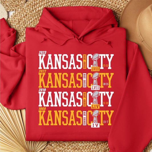 4x Super Bowl Champions Kansas City Red Hoodie