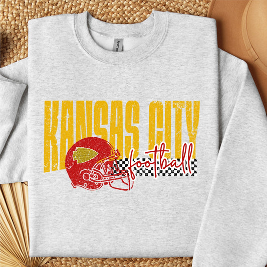 Kansas City Football (Checkered Band) Crewneck Sweatshirt