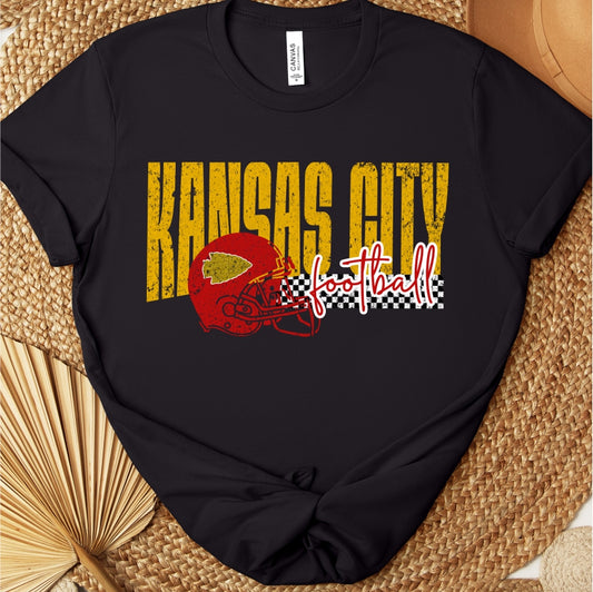 Kansas City Football (Checkered Band) Tee