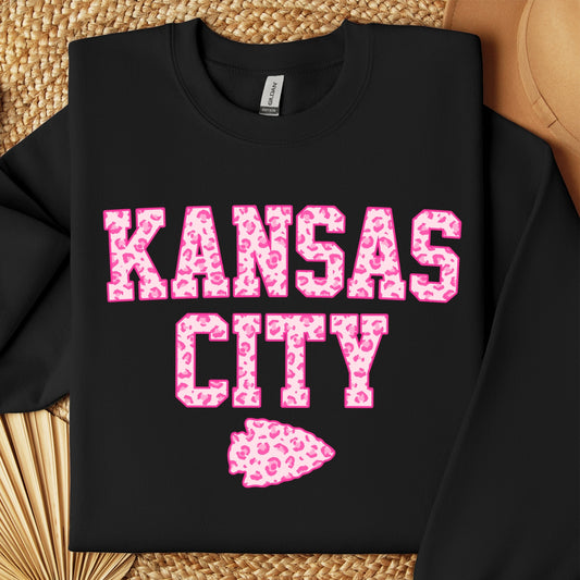 Kansas City Pink Design Crewneck Sweatshirt