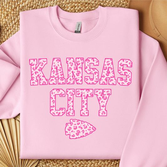 Kansas City Pink Design Crewneck Sweatshirt