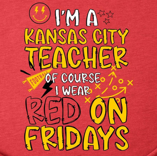 Kansas City Teacher Red Friday Tee