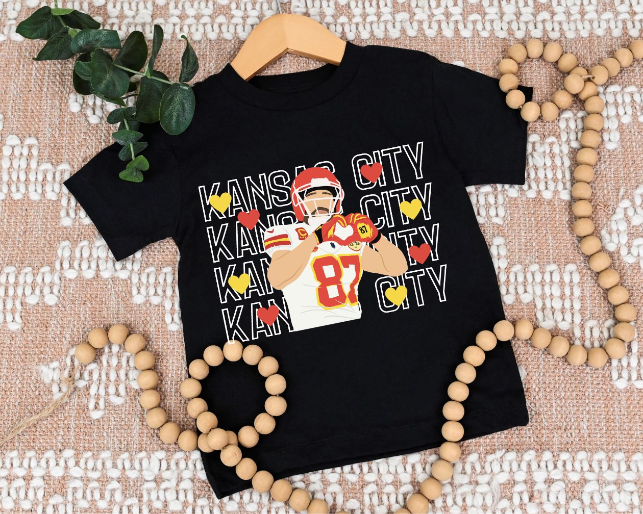 Kansas City Travis Kelce Hearts Tee *FAMILY SIZING*