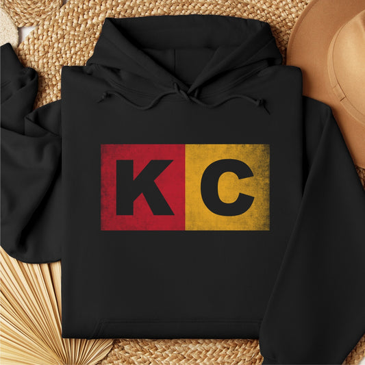 KC Red and Yellow Grunge Block Hoodie