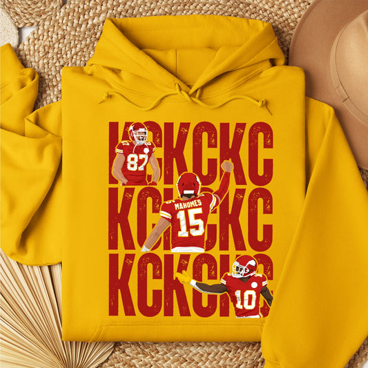 KC Kelce Mahomes Pacheco Yellow Hoodie