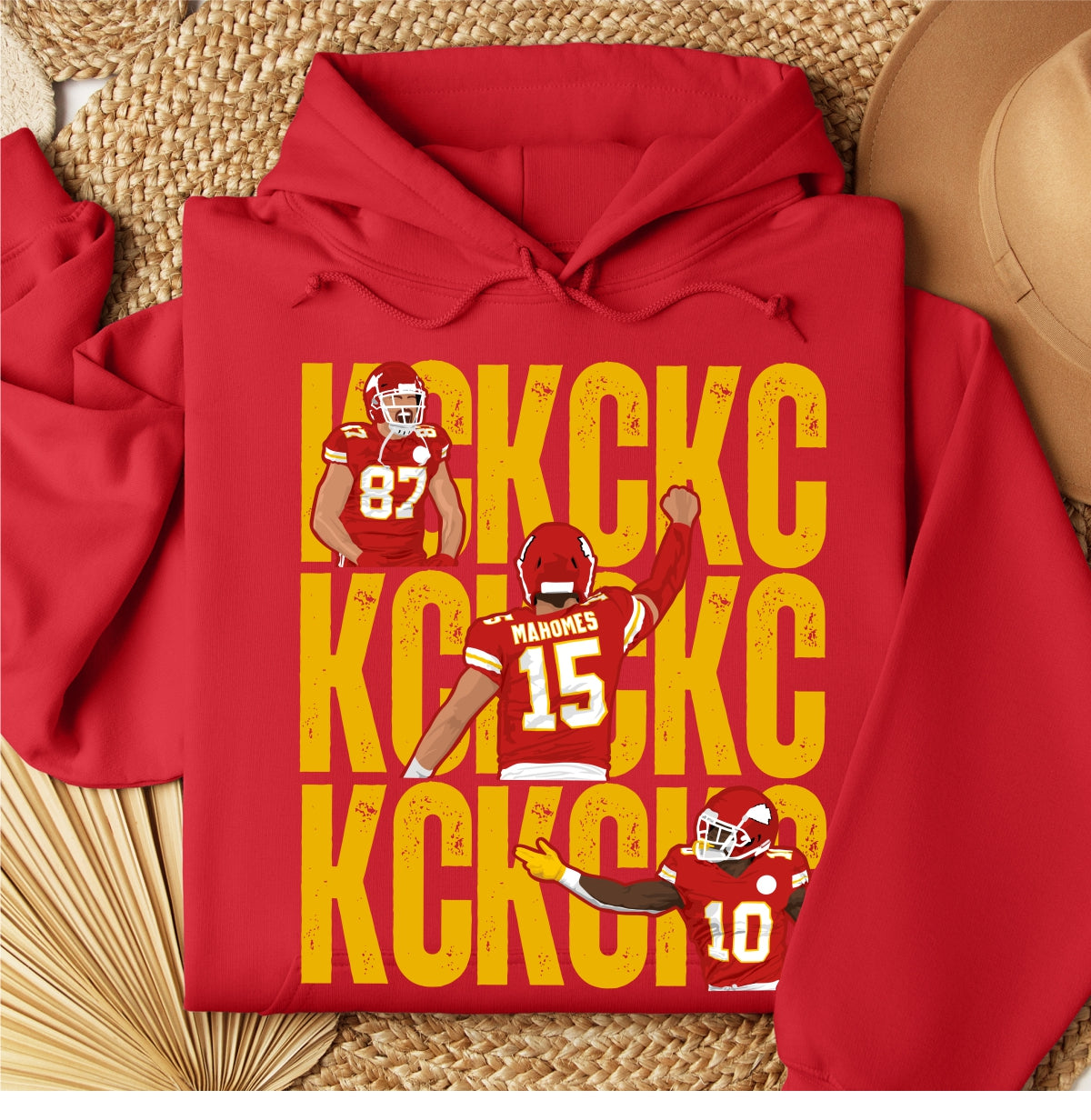 KC Kelce Mahomes Pacheco Red Hoodie