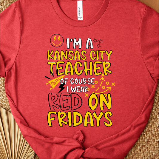 Kansas City Teacher Red Friday Tee