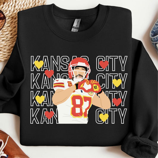 Kansas City Travis Kelce Hearts Crew *FAMILY SIZING*