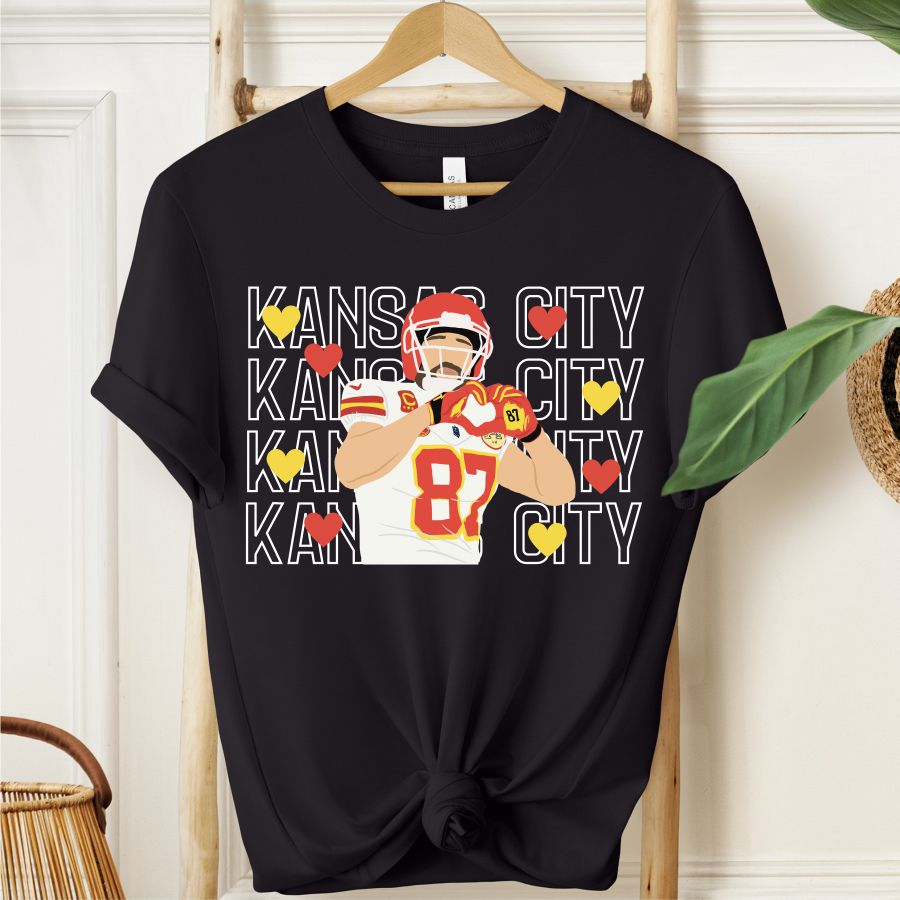 Kansas City Travis Kelce Hearts Tee *FAMILY SIZING*