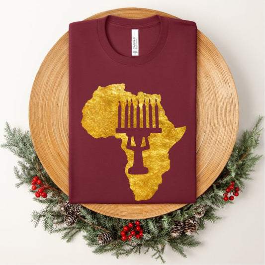 Kwanzaa Gold Africa Tee