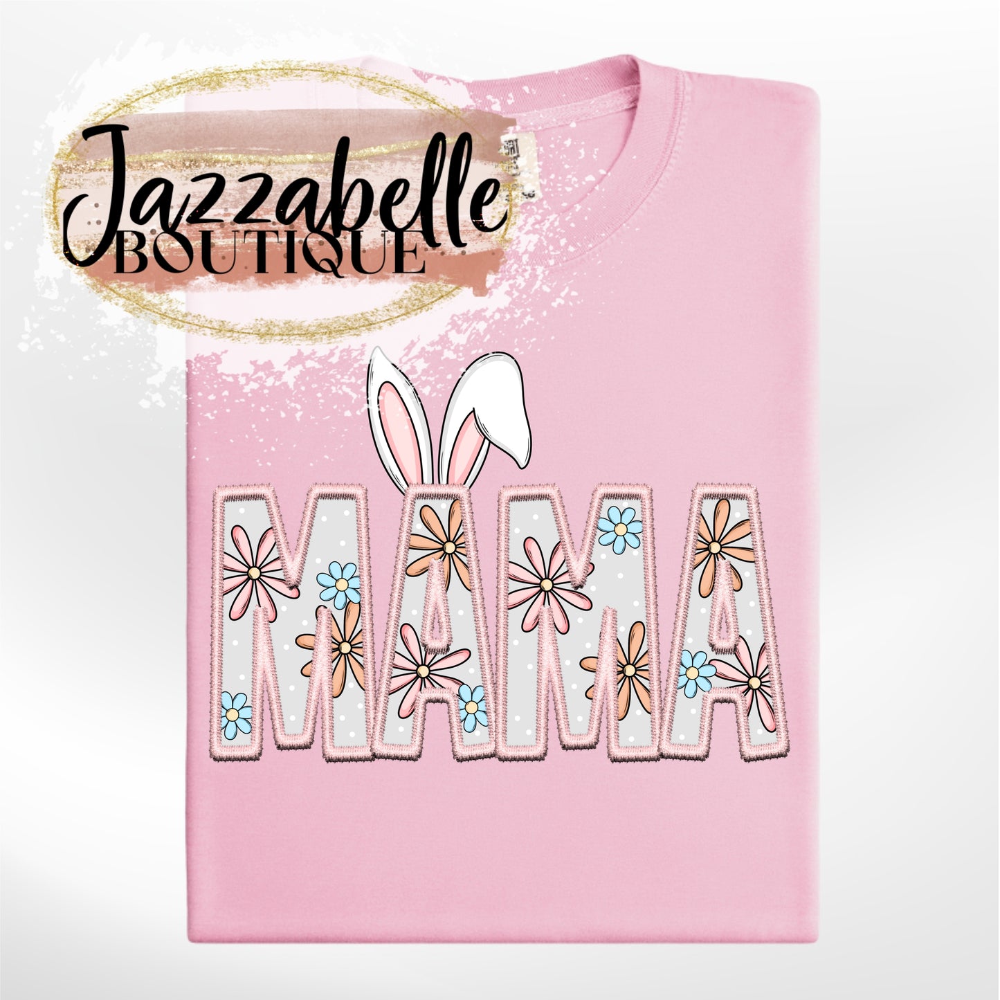 Mama Faux Embroidered Easter Design *Comfort Colors* Tee