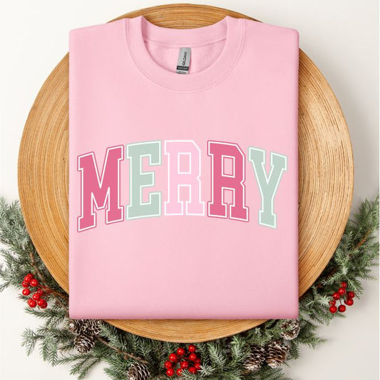 Merry Pink&Mint Crewneck Sweatshirt