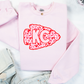 KC Red and Pink Leopard Cheetah Print Arrowhead Kansas City Chiefs Crew Pink Red Black