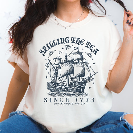 Spilling the Tea Tee (Black Design)