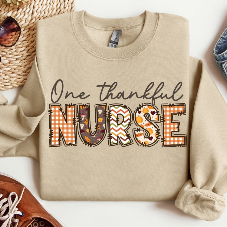 One Thankful Nurse Fall Crewneck Sweatshirt