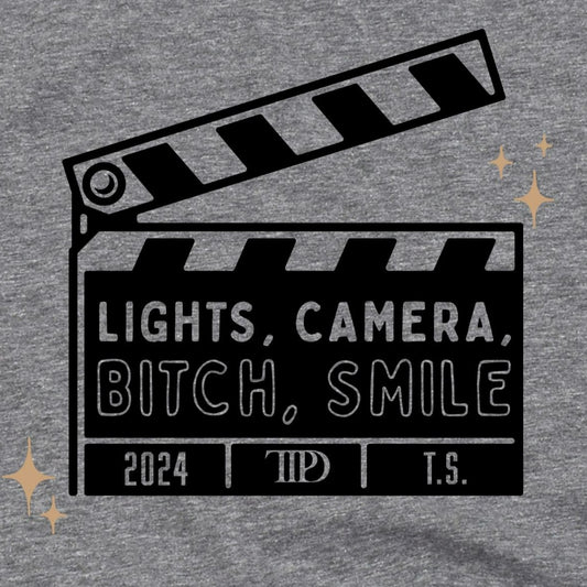 Lights Camera Bitch Smile Taylor Swift TTPD Tee