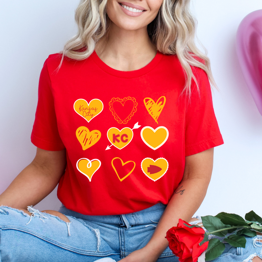 Hearts KC Chiefs Tee