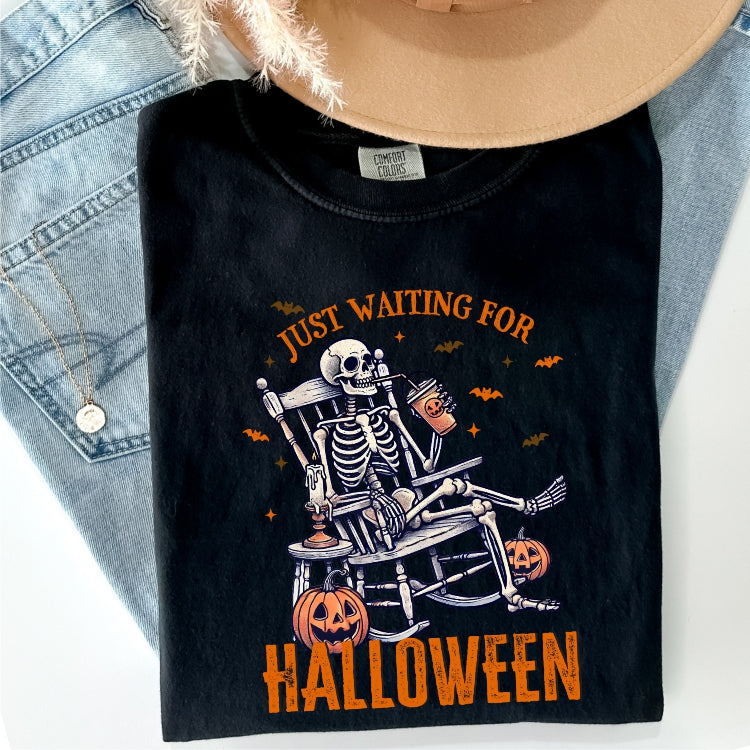 Just Waiting for Halloween Comfort Colors Tee