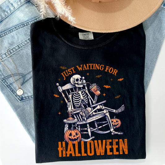 Just Waiting for Halloween Comfort Colors Tee