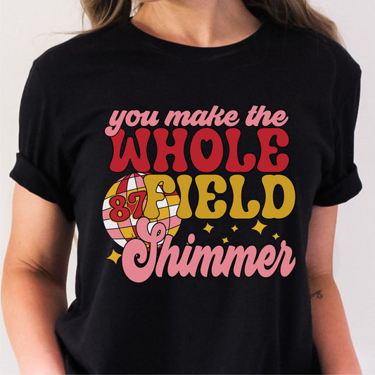 Whole Field Shimmer Taylor Swift Travis Kelce Tee