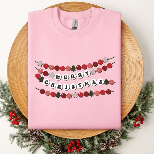 Merry Christmas Friendship Bracelet Crewneck Sweatshirt