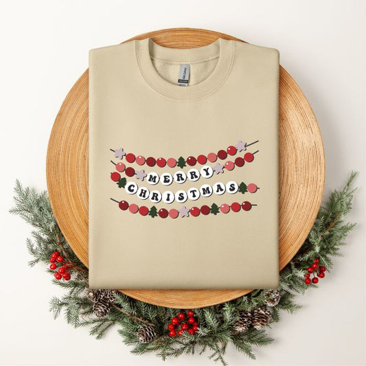 Merry Christmas Friendship Bracelet Crewneck Sweatshirt