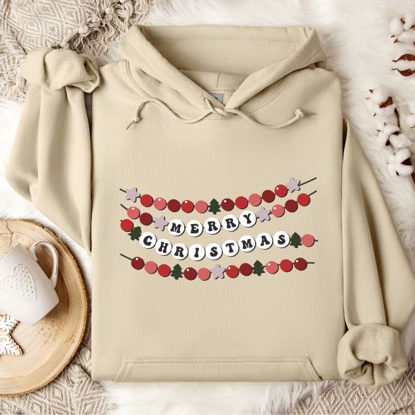 Merry Christmas Friendship Bracelet Hoodie